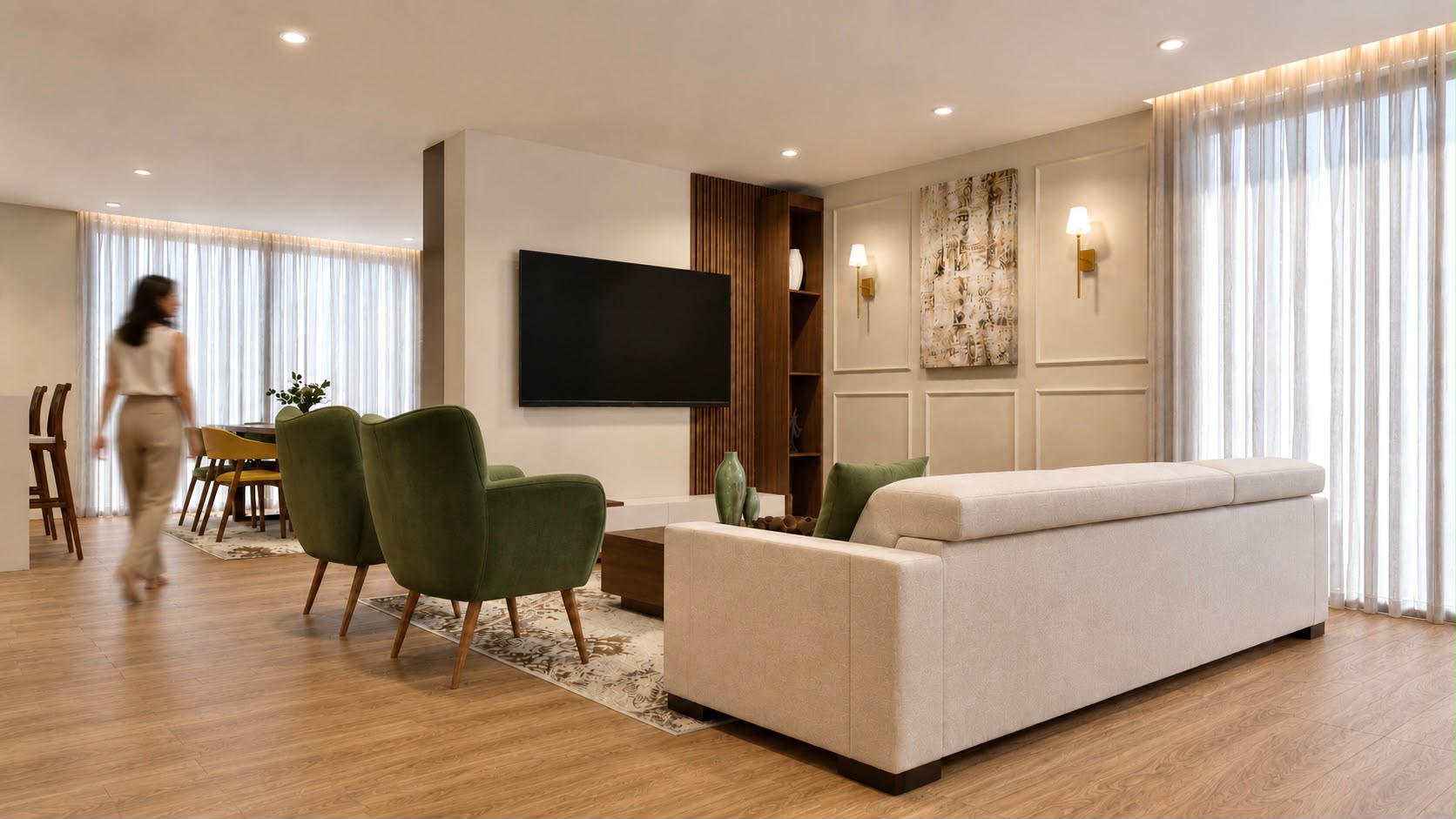 Sala de estar – detalhe de curadoria no projeto Cascais Residence